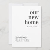 住所の変更モダンを最小限に抑える新しいホーム 案内状 (正面)