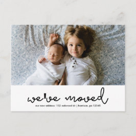 住所の変更モダン写真 案内ポストカード