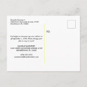 住所の変更ヴィンテージ船旅行者黄色 案内ポストカード (裏面)