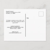 住所の変更ヴィンテージ行ボート黄灰色 案内ポストカード (裏面)