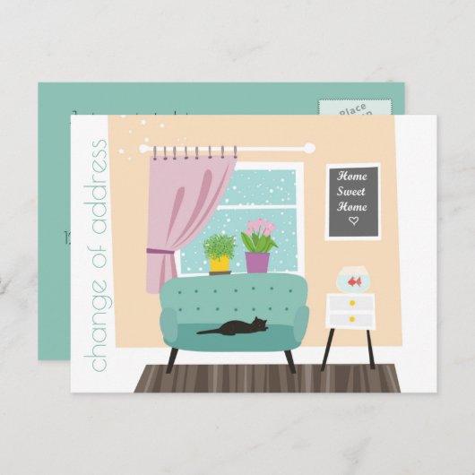 住所の変更住宅スイートホームポストカード 案内ポストカード (正面/裏面)