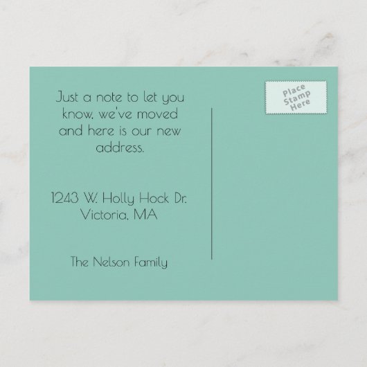 住所の変更住宅スイートホームポストカード 案内ポストカード (裏面)