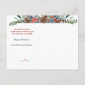 住所の変更引っ越しました休日 案内ポストカード (裏面)