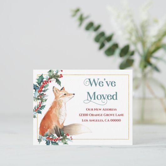 住所の変更引っ越しました休日 案内ポストカード (スタンド正面)