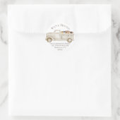 住所の変更引っ越しました!動くトラックの猫 ラウンドシール (バッグ)