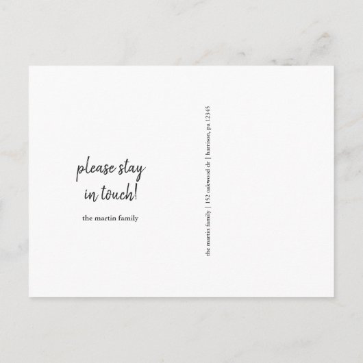 住所の変更水彩緑の離れ写真 案内ポストカード (裏面)