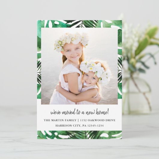 住所の変更水彩緑の離れ写真 案内状 (スタンド正面)