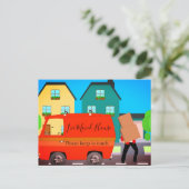 住所の変更独身のおもしろいカスタム葉書 ポストカード (スタンド正面)