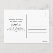 住所の変更独身のおもしろいカスタム葉書 ポストカード (裏面)