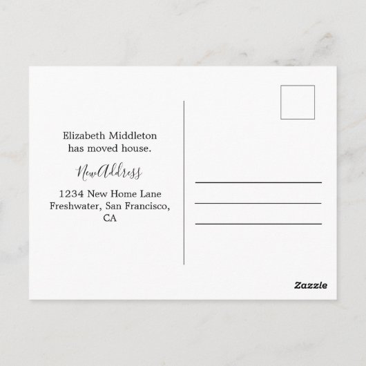 住所の変更独身のおもしろいカスタム葉書 ポストカード (裏面)