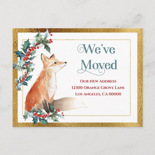 住所の変更金ゴールド引っ越しました 案内ポストカード (正面)