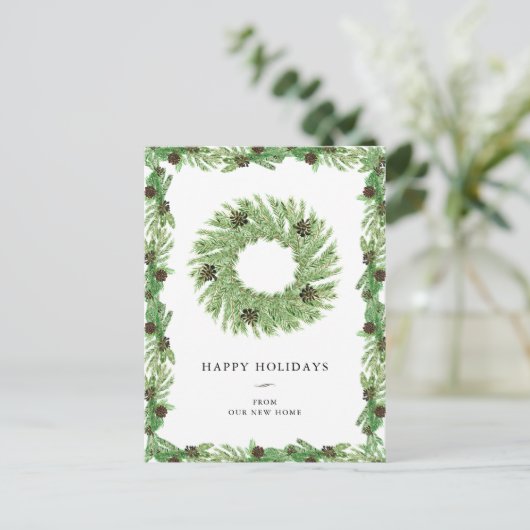 住所の変更 |クリスマスホリデーパインリース シーズンポストカード (スタンド正面)