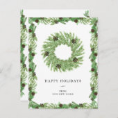 住所の変更 |クリスマスホリデーパインリース シーズンポストカード (正面/裏面)