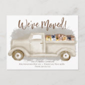 住所の変更，ネコ，トラックの告知 ポストカード (正面)