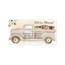 住所の変更，ネコ，差出人住所ラベル ラベル