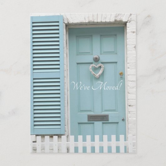 住所の変更 – 「ハート付き玄関」 ポストカード (正面)