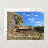 住所の変更、古いウッドキャビン 案内ポストカード (正面/裏面)