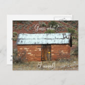 住所の変更、古い赤い岩室 案内ポストカード (正面/裏面)