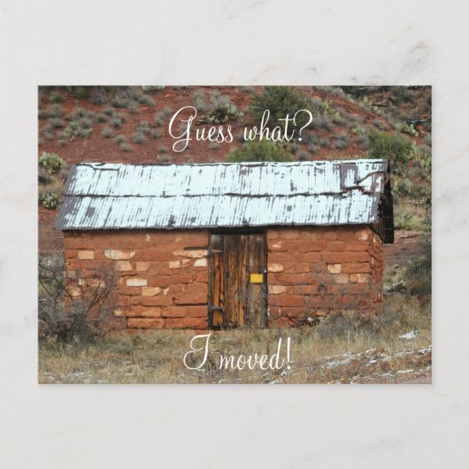 住所の変更、古い赤い岩室 案内ポストカード (正面)