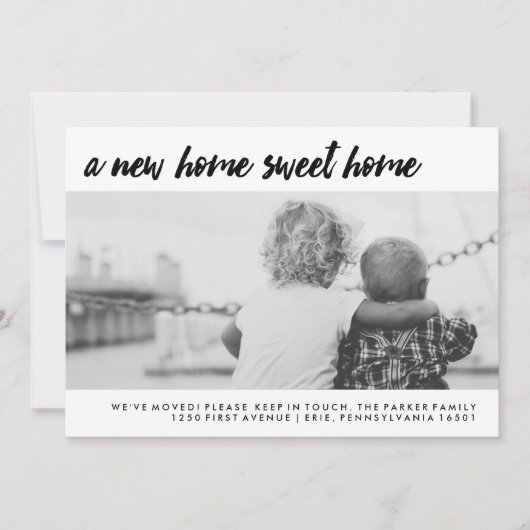 住所の変更 |家族モダンの写真 案内状 (正面)