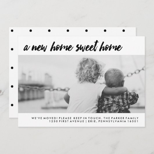 住所の変更 |家族モダンの写真 案内状 (正面/裏面)