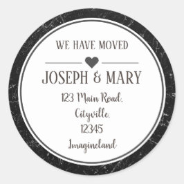 住所の変更（黒い大理石） ラウンドシール