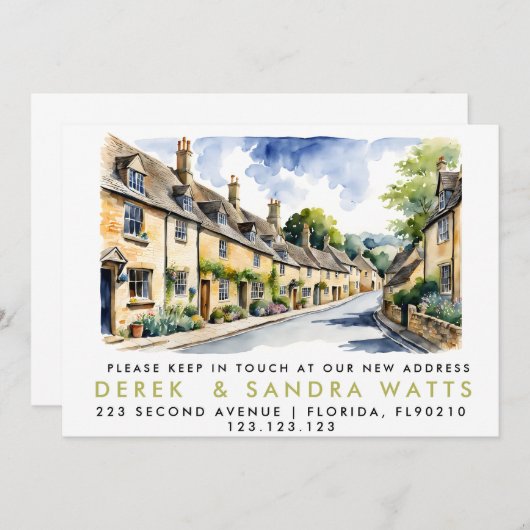 住所の変更,d移動された発表文字 招待状 (正面/裏面)