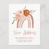 住所の変更 | Terracotta Boho Rainbowフローラ ポストカード (正面)