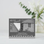 住所の変更Chevronパターンとフォトグレー 案内ポストカード (スタンド正面)