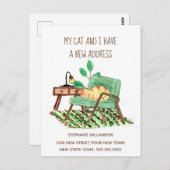 住所の変更Ginger Catお知らせ ポストカード (正面/裏面)