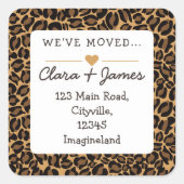 住所の変更Leopard Printを移動 スクエアシール (正面)