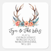 住所の変更Stag Antlerフローラ住所 シール (正面)