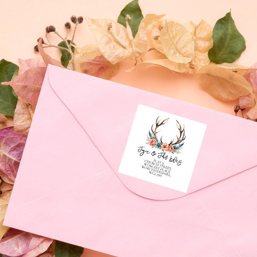 住所の変更Stag Antlerフローラ住所 シール