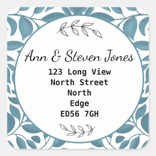 住所の変葉更方印 スクエアシール (正面)