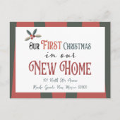 住所の新しいクリスマスの新しい家の変更 案内ポストカード (正面)