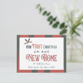住所の新しいクリスマスの新しい家の変更 案内ポストカード (スタンド正面)