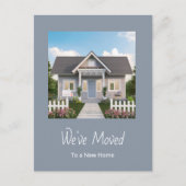 住所の新しいホーム変更シンプルフォトグレー 案内ポストカード (正面)