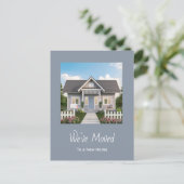住所の新しいホーム変更シンプルフォトグレー 案内ポストカード (スタンド正面)