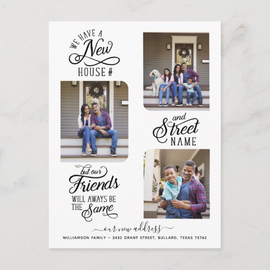 住所の新しい変更引っ越しました写真の移動 案内ポストカード (正面)