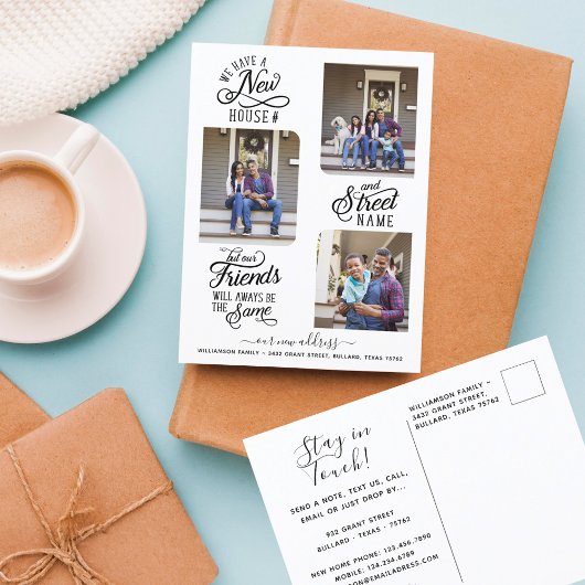 住所の新しい変更引っ越しました写真の移動 案内ポストカード