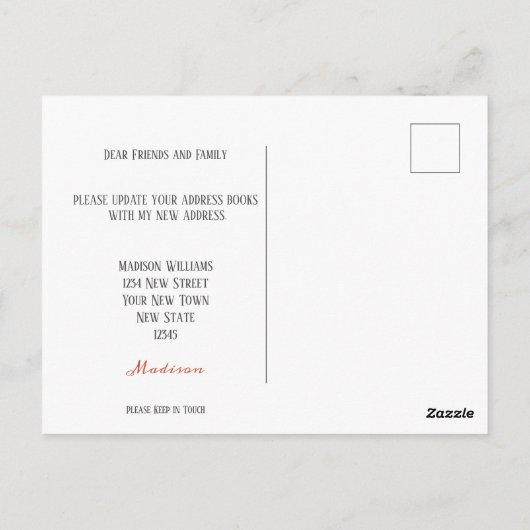 住所の新規作成 |移動しました|サボテンの水色 ポストカード (裏面)