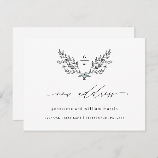 住所の書道の変更 案内ポストカード (正面/裏面)