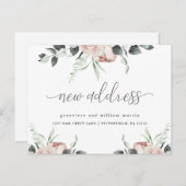 住所の書道フローラ変更 案内ポストカード (正面/裏面)