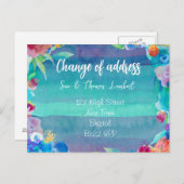 住所の水の色のはがきの変更 案内ポストカード (正面/裏面)