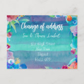 住所の水の色のはがきの変更 案内ポストカード (正面)