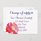 住所の水の色のはがきの変更 案内ポストカード (正面/裏面)