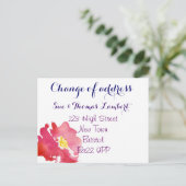 住所の水の色のはがきの変更 案内ポストカード (スタンド正面)