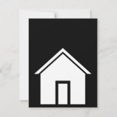 住所の白黒のエレガントな変更 案内状 (裏面)