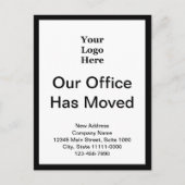 住所の白黒の両面のビジネス変更 ポストカード (正面)