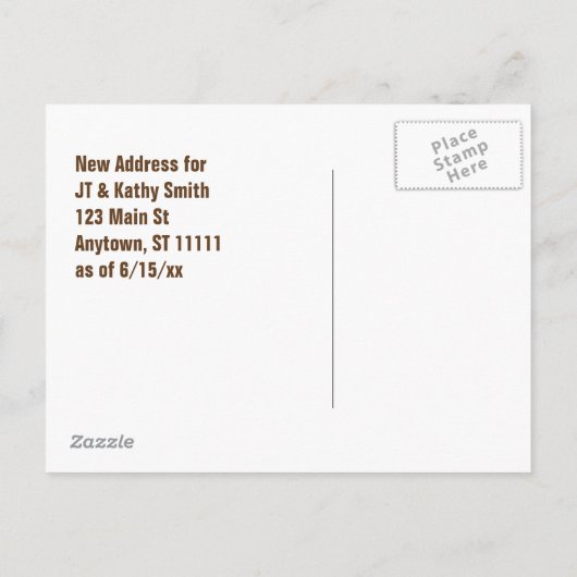 住所の移動おもしろいトラックヴィンテージ変更 案内ポストカード (裏面)